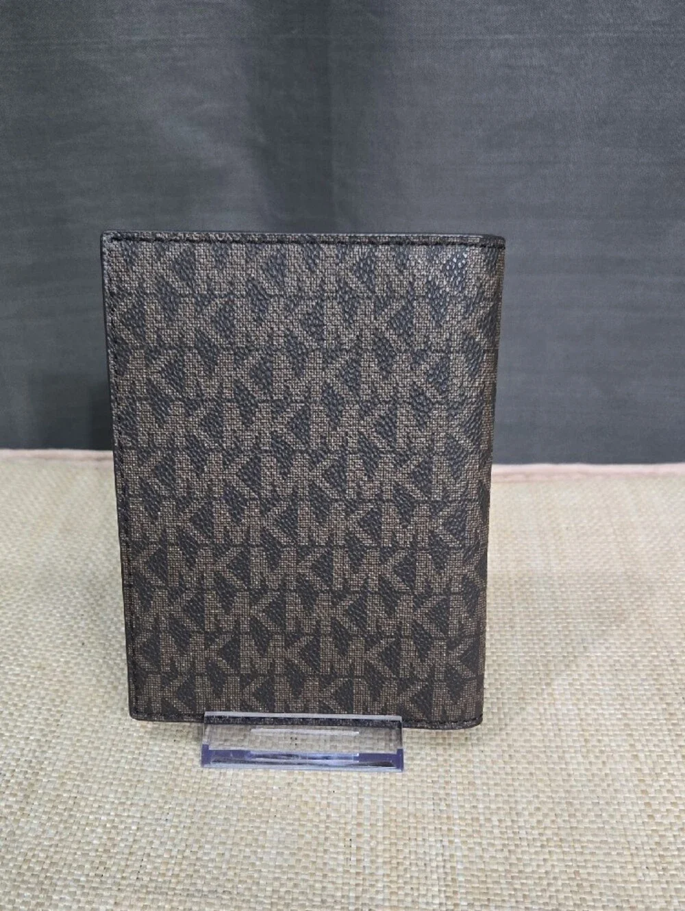 NWOT Michael Kors Brown  Signature MK Passport and Card Holder